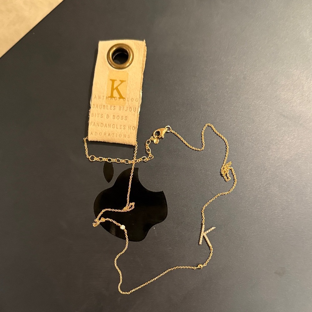 Anthropologie K initial necklace